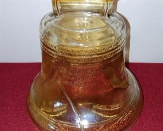 Pass and stow Philadelphia Liberty Bell coin bank in Amber