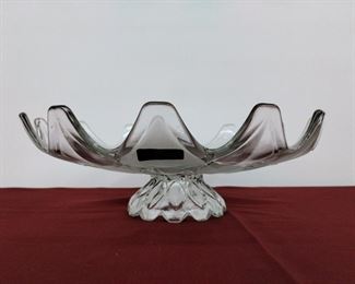 Vintage Romanian Crystal centerpiece / cake platter. 