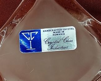 Vintage Romanian Crystal centerpiece / cake platter. 
