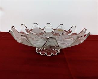 Vintage Romanian Crystal centerpiece / cake platter. 