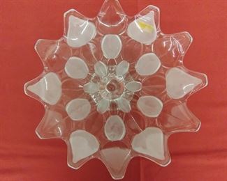 Vintage Romanian Crystal centerpiece / cake platter. 