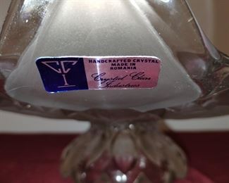 Vintage Romanian Crystal centerpiece / cake platter. 