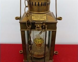 Antique brass nautical lamp, cargo light number 3954 Great Britain 1938 - amazing condition! Own a piece of history!