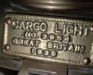 Antique brass nautical lamp, cargo light number 3954 Great Britain 1938 - amazing condition! Own a piece of history!