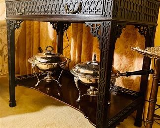 Exceptional Chinese Chippendale Table with reticulated Gallery