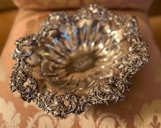 Talisman Rose Large Pedestal Bowl Sterling By Frank Whiting 