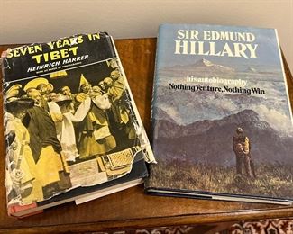 Autographed by Sir Edmund Hillary and Seven Years in Tibet is a First Edition