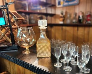 Vintage Decanter and Stemware