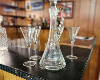 Vintage Decanter and Stemware