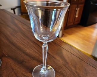 Gold Rimmed  Crystal Stemware