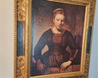 Ornately Framed--Young Woman at Open-Half Door