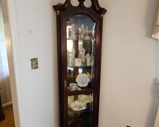 ighted Curio Cabinet with Glass Front