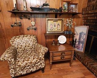 Mid Century Chair and End Table