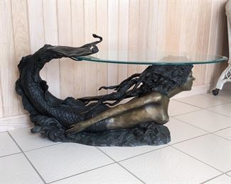 Vintage Bronze Mermaid Coffee Table