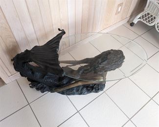 Vintage Bronze Mermaid Coffee Table