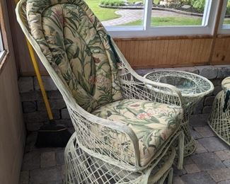 Vintage Woven Spun Fiberglass Patio Furniture