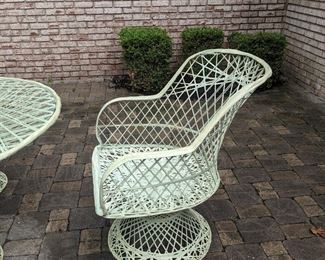 Vintage Woven Spun Fiberglass Patio Furniture