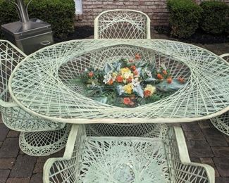 Vintage Woven Spun Fiberglass Patio Furniture