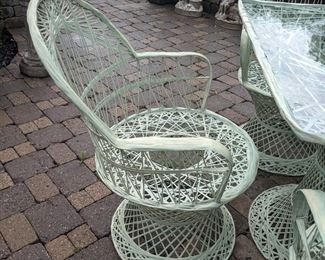 Vintage Woven Spun Fiberglass Patio Furniture