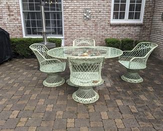 Vintage Woven Spun Fiberglass Patio Furniture