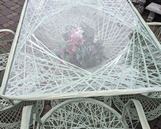 Vintage Woven Spun Fiberglass Patio Furniture