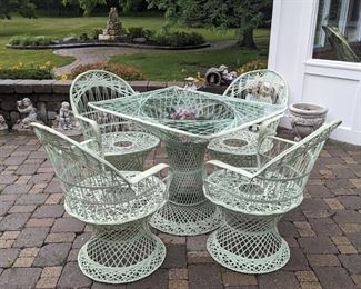 Vintage Woven Spun Fiberglass Patio Furniture