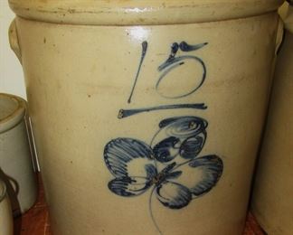 15 gall salt glazed butterfly Side Stamped