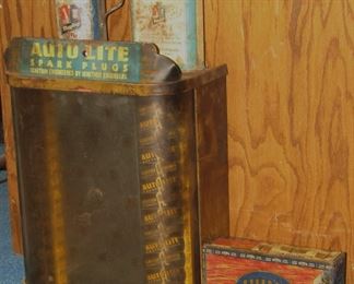 1930s Auto-Lite Spark Plugs station display cabinet