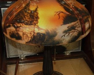 Pittsburgh Reverse Painted Lamp