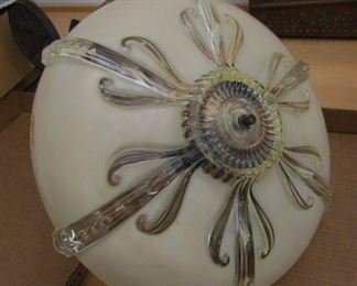 Vintage 1940's Antique Glass Ceiling Light/Fixture