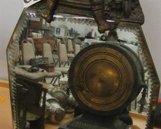 Antique Figural cast iron Dresser mirror