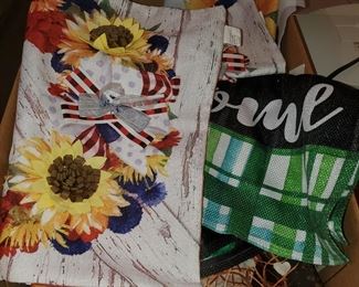 Large selection of outdoor decorative flags in various sized