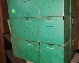 Vintage spinning metal garage cabinet 