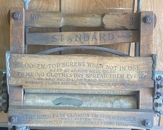 Antique Wood Hand Crank Clothes wringer