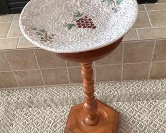 Decorative Wood Stand With Bowl