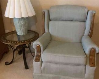 Easy Chair, Table And Lamp