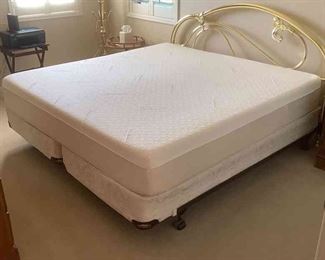 Tempurpedic King Size Bed W Brass Frame