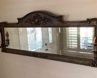 Vintage Victorian Parlor, Three Panel Beveled Mirror.
