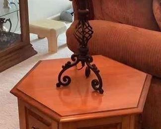 Wood Side Table Lamp