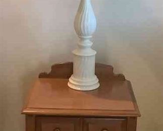 Wooden Night Stand With Lamp