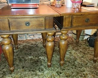 Pair of end tables with matching coffee table