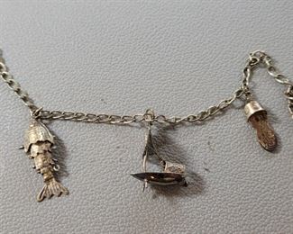 Vintage sterling charm bracelet