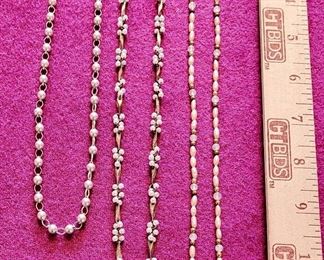 3 Assorted Faux Pearl Ball Necklaces