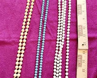 Blue, White, Taupe Necklaces