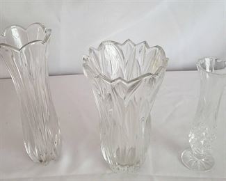 Crystal Vase Trio