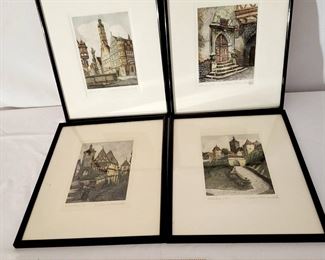 Ernest Geissendorfer Etchings Of Rothenberg O Tauber