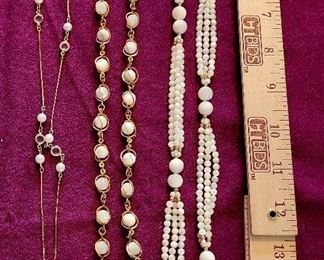 Faux Pearl Necklace Lot