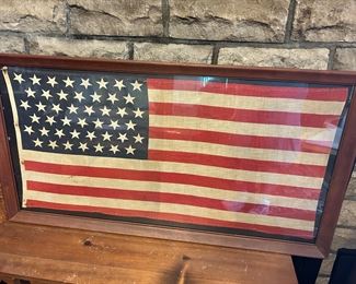 Framed 45 star American flag 