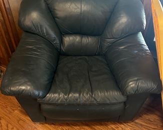 blue leather chair