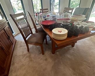 dining table with matching hutch